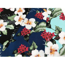Flower Printing With Cotton Stretch  Fabric